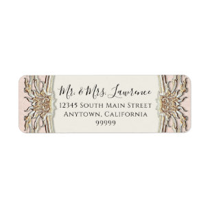 Elegante Formele Victoriaans Blush Roze N Gouden B Etiket