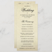 Elegante formele vintage trouwdag programmakaart (Voorkant / Achterkant)