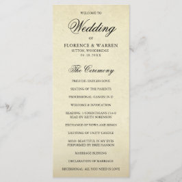 Elegante Formele Vintage Trouwdag Programmakaart