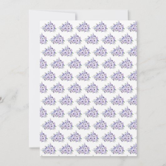 Elegante formele waterverf paarse bloemenbruiloft kaart (Achterkant)