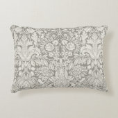 Elegante formele witte damast kant brokaat accent kussen (Voorkant)