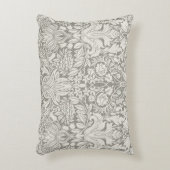 Elegante formele witte damast kant brokaat accent kussen (Voorkant(Verticaal))