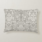 Elegante formele witte damast kant brokaat accent kussen (Achterkant)