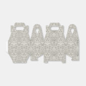 Elegante formele witte damast kant brokaat bedankdoosjes (Uitgevouwen)