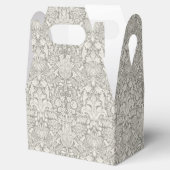 Elegante formele witte damast kant brokaat bedankdoosjes (Geopend)