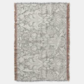 Elegante formele witte damast kant brokaat deken (Voorkant Verticaal)