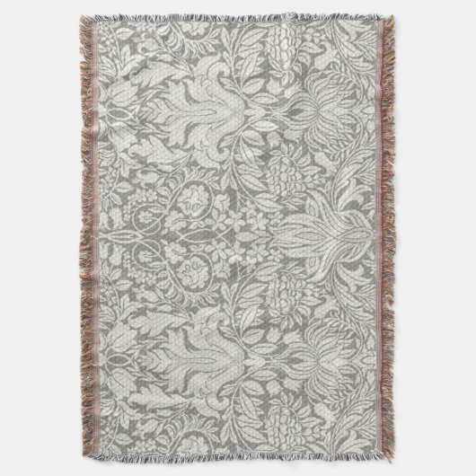 Elegante formele witte damast kant brokaat deken (Voorkant Verticaal)