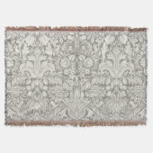 Elegante formele witte damast kant brokaat deken (Voorkant)