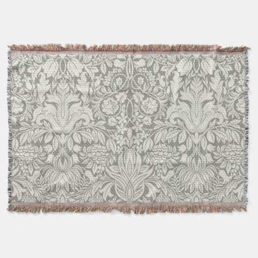 Elegante formele witte damast kant brokaat deken (Voorkant)