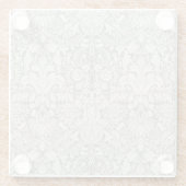 Elegante formele witte damast kant brokaat glazen onderzetter (Achterkant)