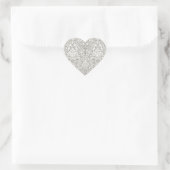 elegante formele witte damast kant brokaat hart sticker (Tas)