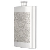 Elegante formele witte damast kant brokaat heupfles (Links)