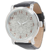 Elegante formele witte damast kant brokaat horloge (Gekanteld)