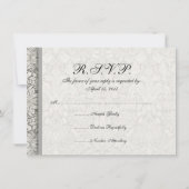 Elegante formele witte damast kant brokaat kaart (Achterkant)