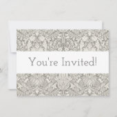 Elegante formele witte damast kant brokaat kaart (Voorkant)