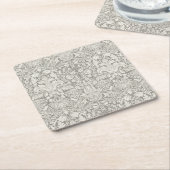 Elegante formele witte damast kant brokaat kartonnen onderzetters (Schuin)