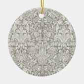 Elegante formele witte damast kant brokaat keramisch ornament (Voorkant)