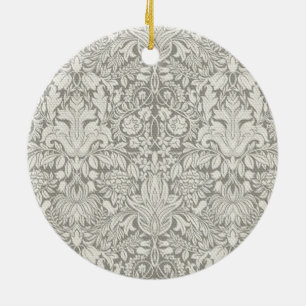 Elegante formele witte damast kant brokaat keramisch ornament