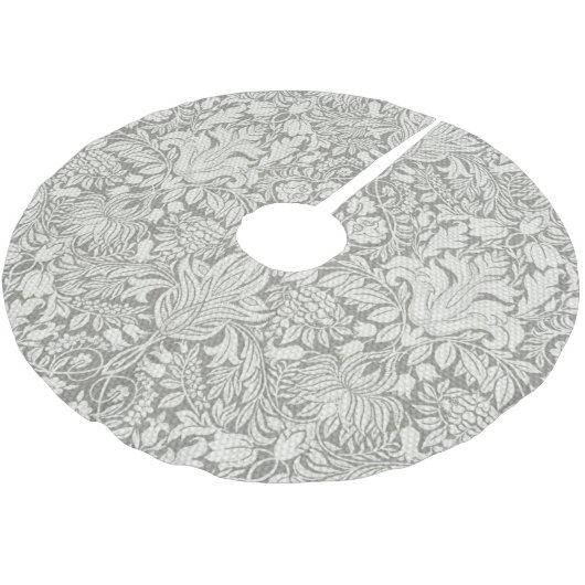 Elegante formele witte damast kant brokaat kerstboom rok (Gekanteld)