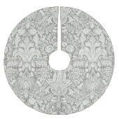 Elegante formele witte damast kant brokaat kerstboom rok (Voorkant)