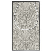 Elegante formele witte damast kant brokaat klein cadeauzakje (Achterkant)