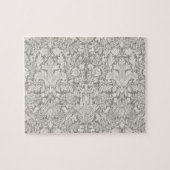 Elegante formele witte damast kant brokaat legpuzzel (Horizontaal)