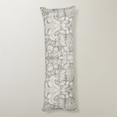 Elegante formele witte damast kant brokaat lichaamskussen (Achterkant (Verticaal))