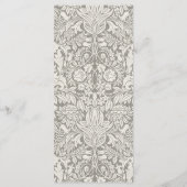 Elegante formele witte damast kant brokaat menu (Achterkant)