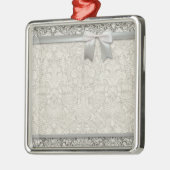 Elegante formele witte damast kant brokaat metalen ornament (Links)