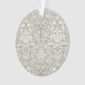 Elegante formele witte damast kant brokaat ornament (voorkant)