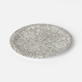 Elegante formele witte damast kant brokaat papieren bordje (Gekanteld)