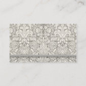 Elegante formele witte damast kant brokaat plaatskaartje (Achterkant)