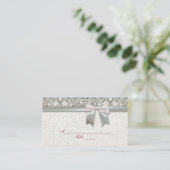 Elegante formele witte damast kant brokaat plaatskaartje (Staand voorkant)