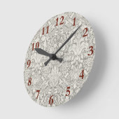 Elegante formele witte damast kant brokaat ronde klok (Hoek)