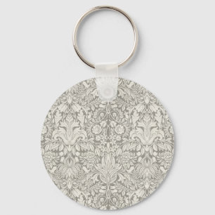 Elegante formele witte damast kant brokaat sleutelhanger