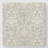 Elegante formele witte damast kant brokaat stenen onderzetter (Voorkant)