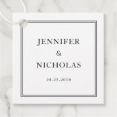 Elegante formele zwart-wit bruiloft bedankjes labels (Voorkant)