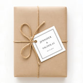 Elegante formele zwart-wit bruiloft bedankjes labels