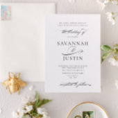 Elegante formele zwart-wit bruiloft kaart