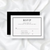 Elegante formele zwart-wit bruiloft RSVP Kaartje