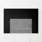 Elegante formele zwart wit eenvoudige bruiloft dri drieluik uitnodiging (Cover)