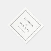 Elegante formele zwart-witte bruiloft servet (Hoek)