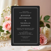 Elegante formele zwarte bruiloft kaart