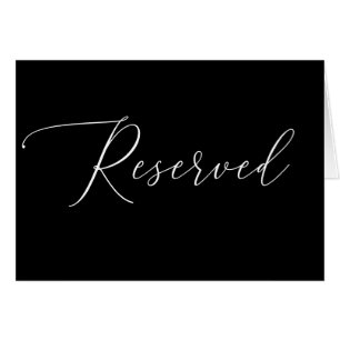 Elegante formele zwarte huwelijkscript 'Gereservee