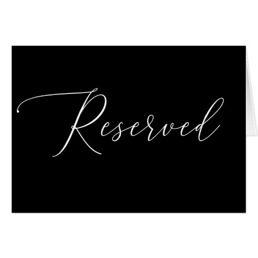 Elegante formele zwarte huwelijkscript 'Gereservee (Voorkant Horizontaal)