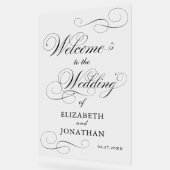 Elegante formele zwarte script bruiloft welkom acryl bord (Hoek)