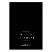 Elegante formele zwarte witte trouwplaatskaart kaart (Voorkant)