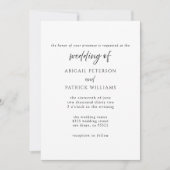 Elegante formele zwarte & witte trouwuitnodiging kaart (Voorkant)