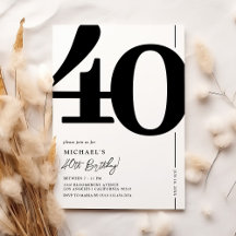 Elegante Forty 40e verjaardagsfeestuitnodiging