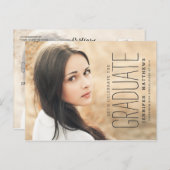 Elegante foto | 2016 Uitnodiging voor afstudeerfee (Voorkant / Achterkant)